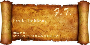 Font Taddeus névjegykártya